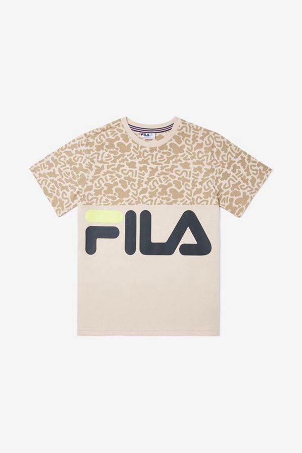 Camisetas Fila Niños Blancas - Patterned Logo - España 621438KUD